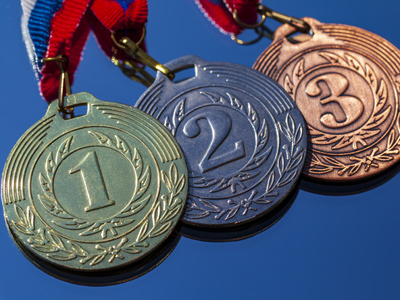 Gold, silver and bronze medals