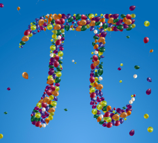 Pi symbol made from ballons
