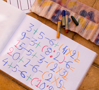 Coloured Numbers on a Pad Coloured Numbers on a Pad