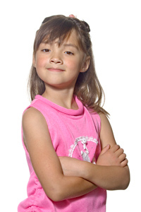 Confident and happy young girl