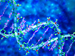 Three-dimensional DNA on blue background