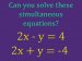 Simultaneous Equations (F)