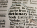 The word dictionary shown in a dictionary