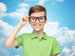 Child in smart green shirt