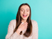 French girl laughing