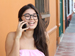 French girl phoning friend