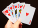 A royal-flush hand of cards